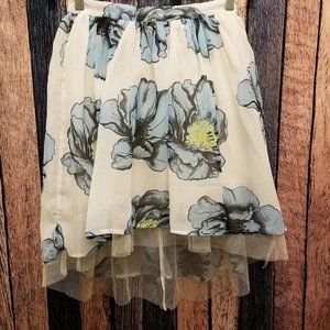 Floral Tulle Hi-Low Skirt